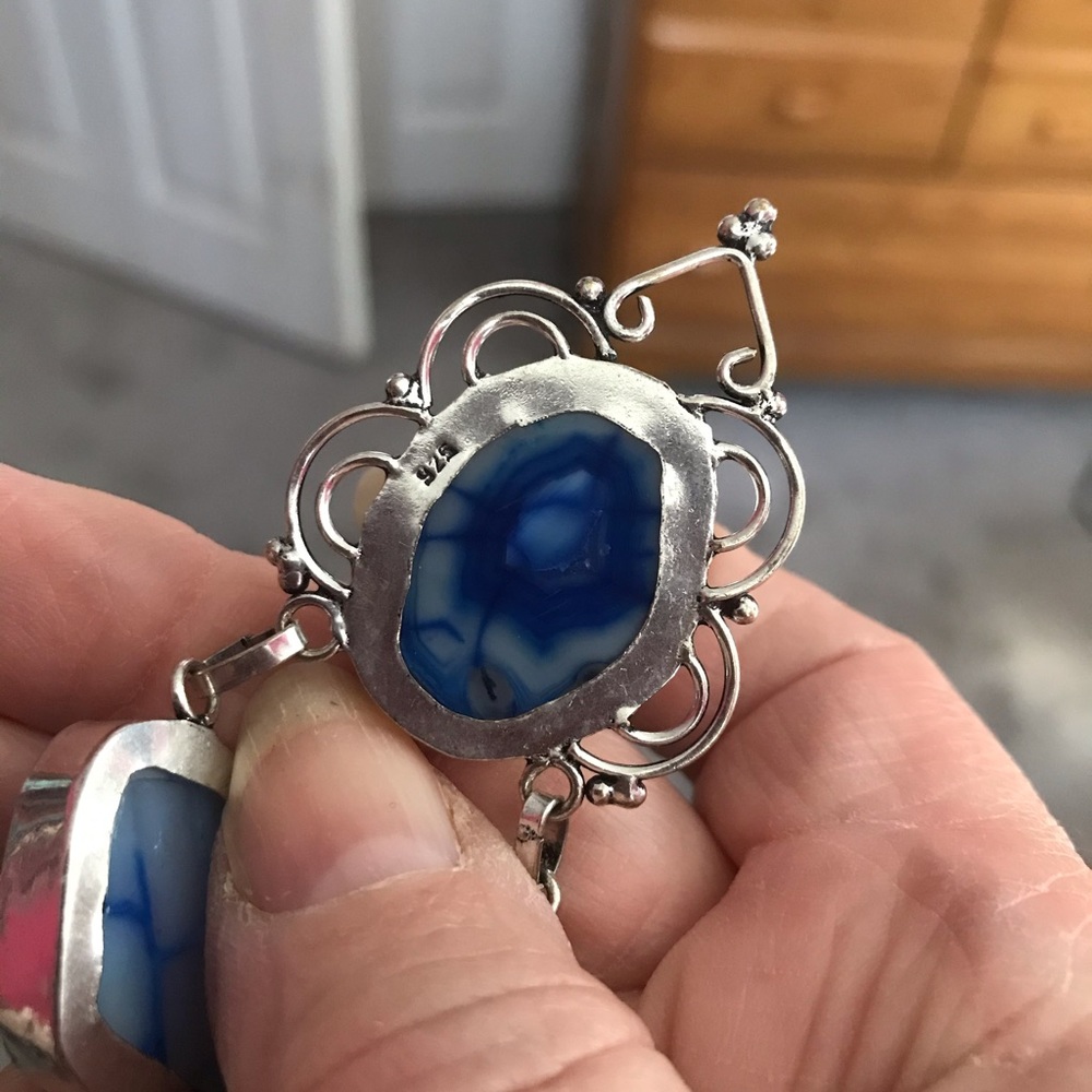 NEW Solar Quartz Druzy 925 Silver Necklace - Picture 4 of 4